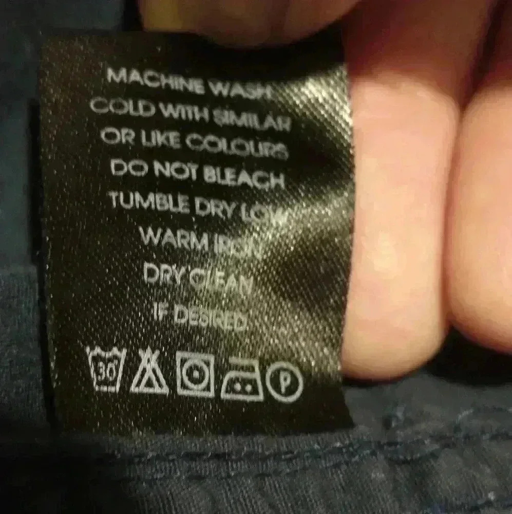 Denim & Flower blue white polka dots long sleeve button down slim fit size M